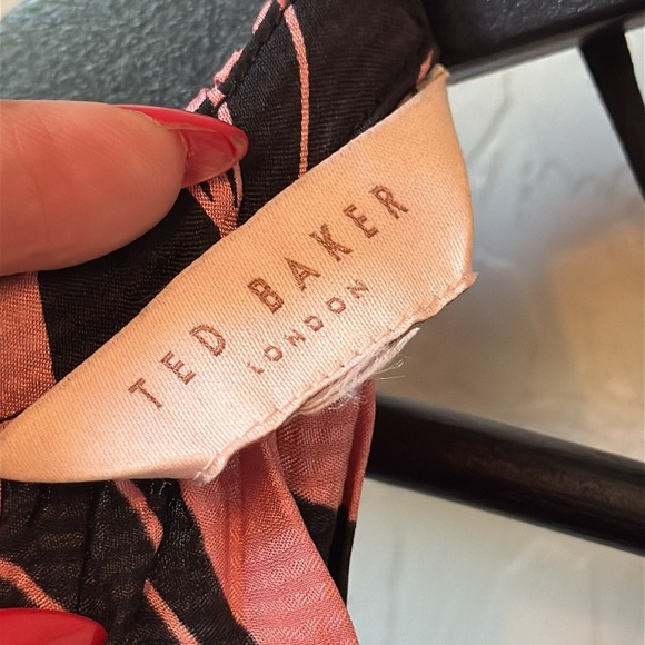 Ted Baker London LEAHLA Sour Cherry Halter Neck Dress Size Small - Picture 8 of 13